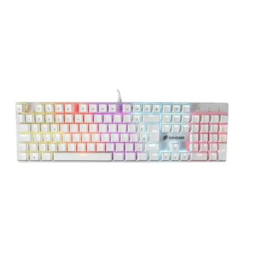Teclado Gamer Mecânico Guardian TC701 Branco Oex Com Switch Red e Led RGB
