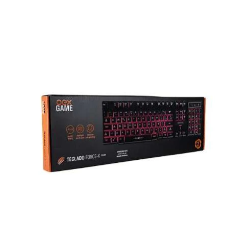 Teclado Gamer Force-X TC201 Oex Com LED RGB E Teclas Semi-Mecânicas