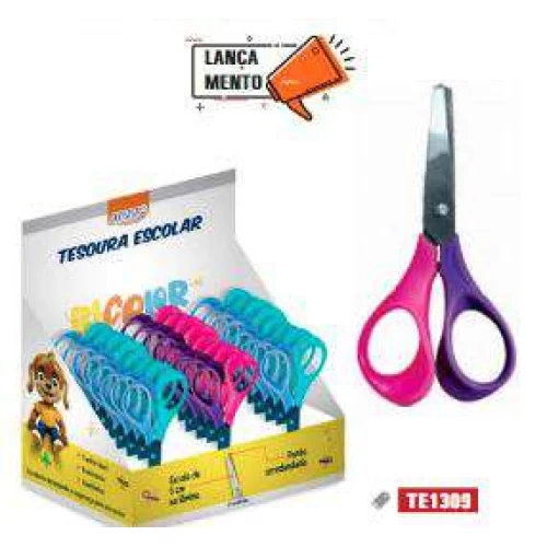 Tesoura Escola Bicolor 13 cm - BRW