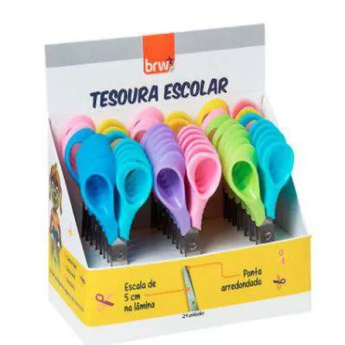 Tesoura Escola Bicolor 13 cm - BRW