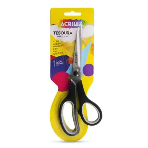 Tesoura Multiuso Preta 19cm - Acrilex