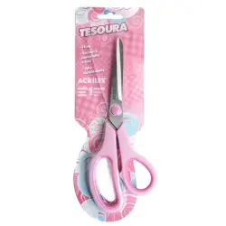 Tesoura Multiuso Rosa 19cm - Acrilex