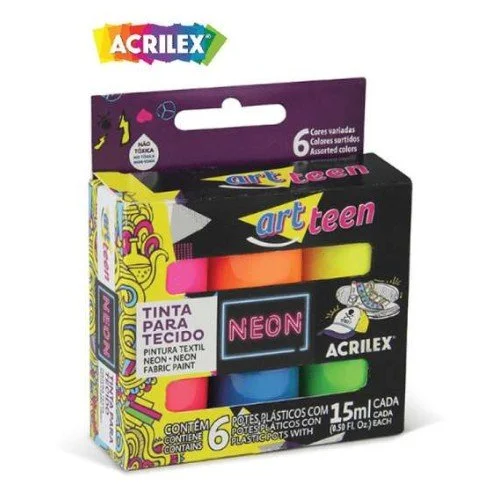 Tinta Acrílica Fosca 15ML com 6 Unidades