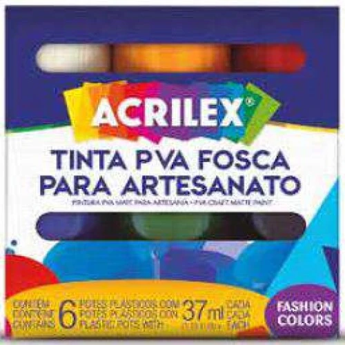 Tinta Acrílica Fosca 37ml com 6 Unidades - Acrilex