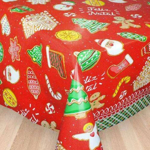 Toalha Plástica Estampada Natal