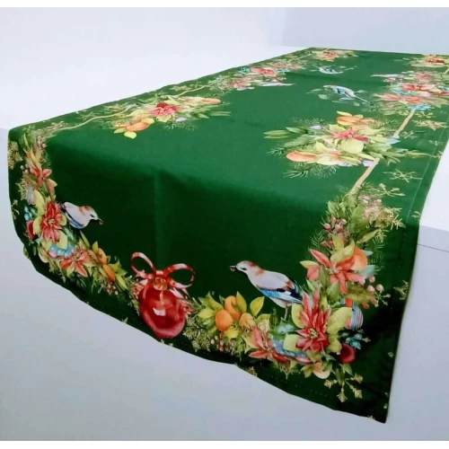 Trilho de Mesa de Natal Pássaro Verde 46x1,43m - NSW